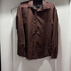 Elegant Men's Brown Button Down Shirt